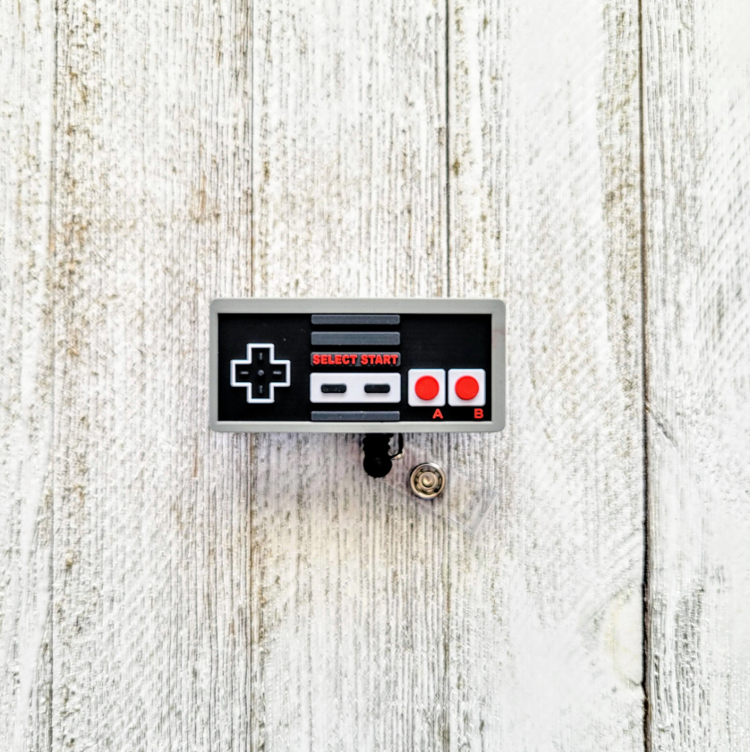 Original Nintendo Controller Retractable Badge Reel
