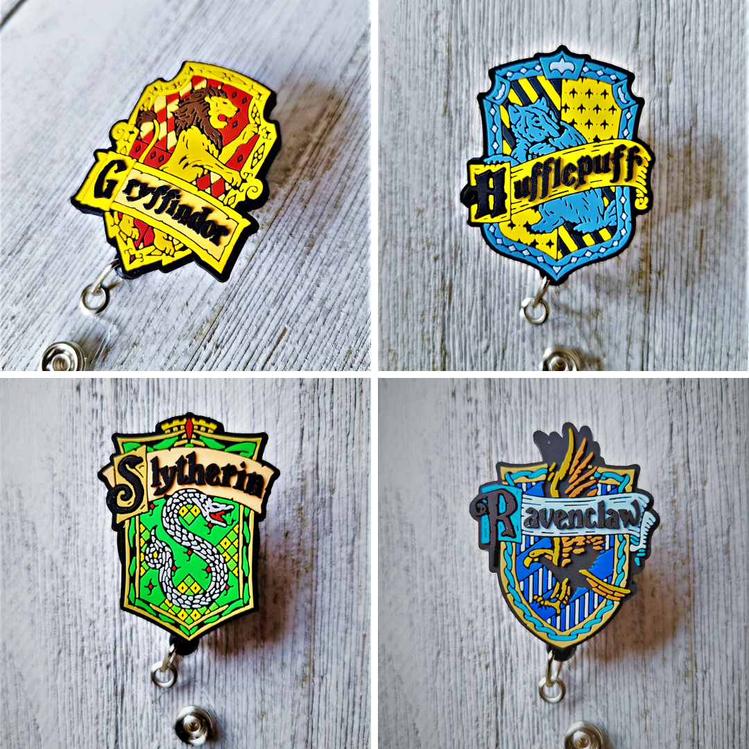 Houses of Hogwarts ID Retractable Badge Reels