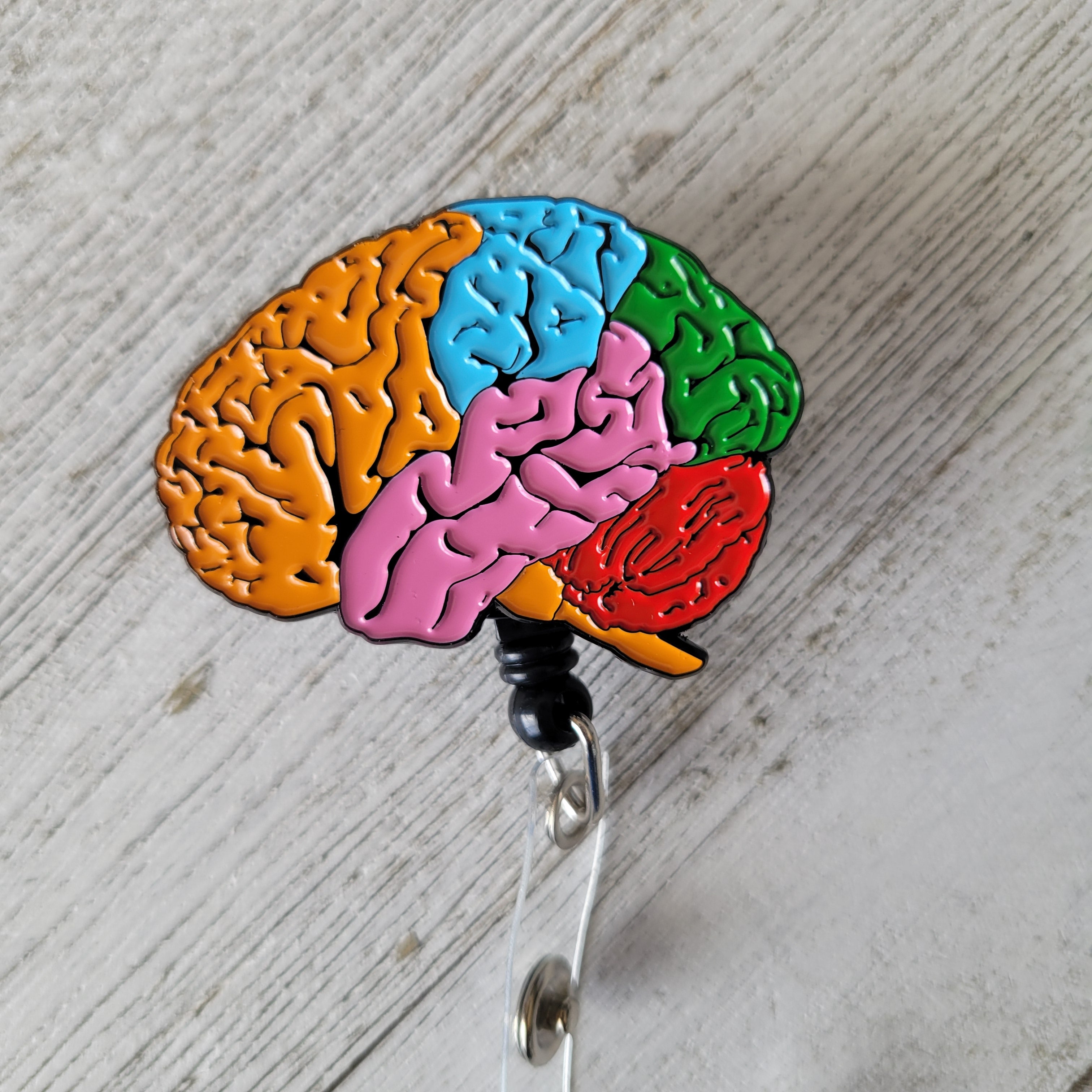 Anatomical Brain Neurology Retractable ID Badge Reel