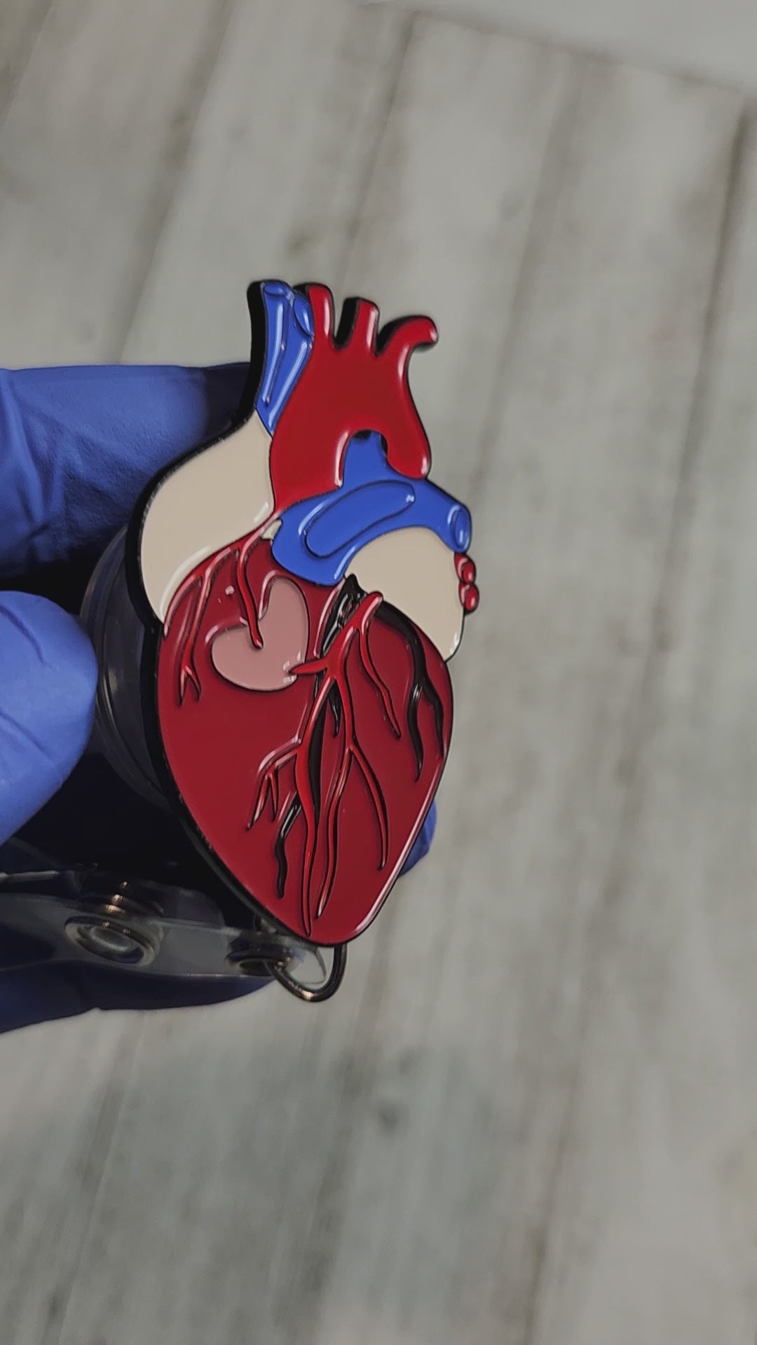 Anatomical Heart Retractable ID Badge Reel