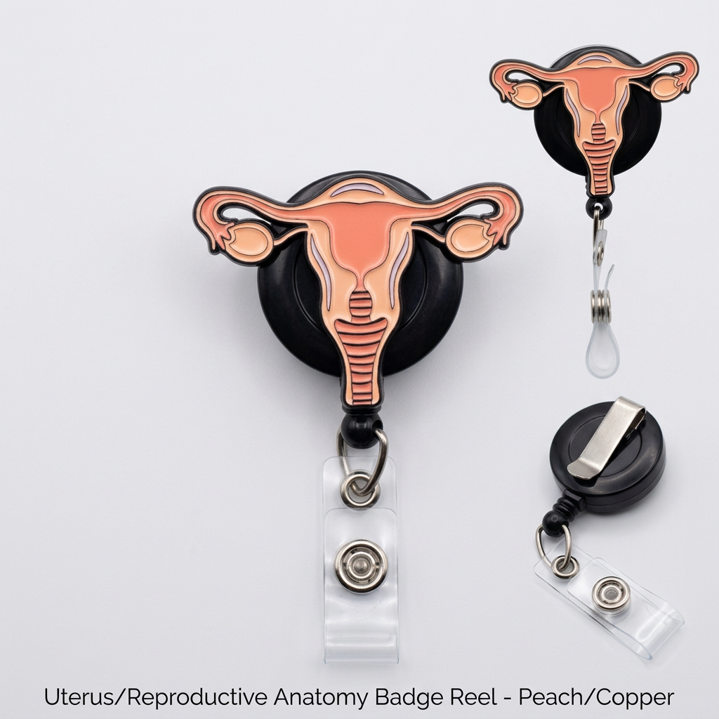 Professional Anatomical Uterus Retractable ID Badge Reel