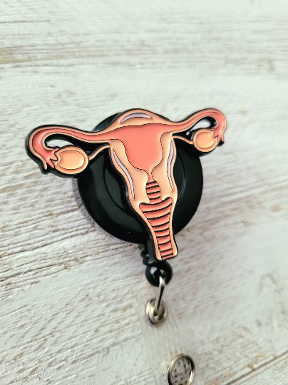 Anatomical Uterus Retractable ID Badge Reel