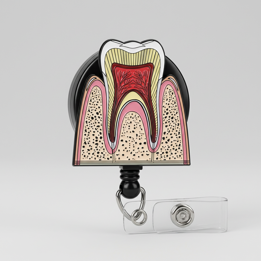 Professional Anatomical Teeth Retractable ID Badge Reel
