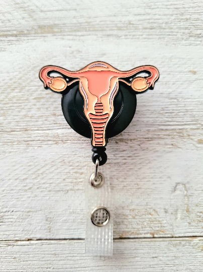 Anatomical Uterus Retractable ID Badge Reel