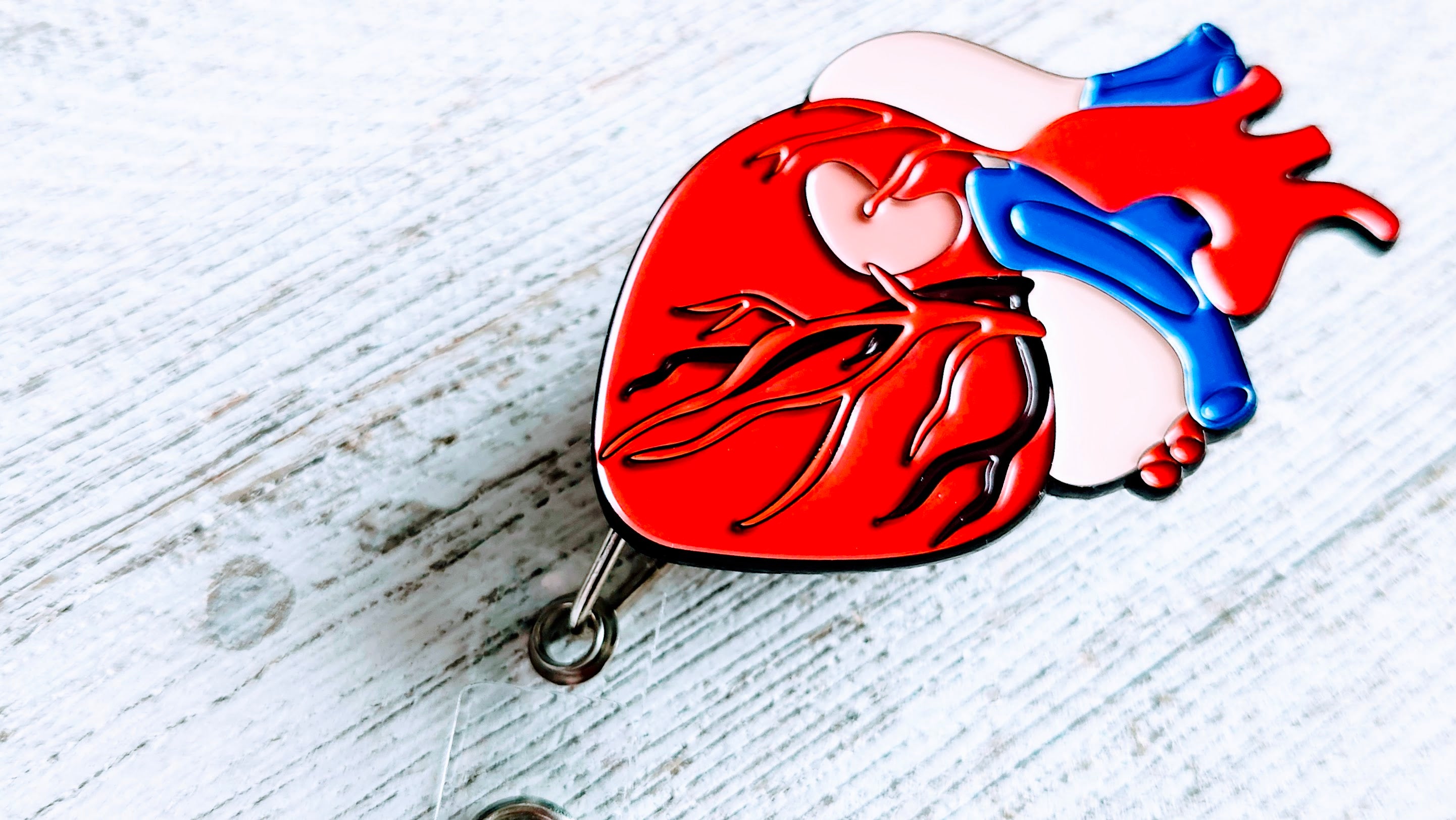 Anatomical Heart Retractable ID Badge Reel