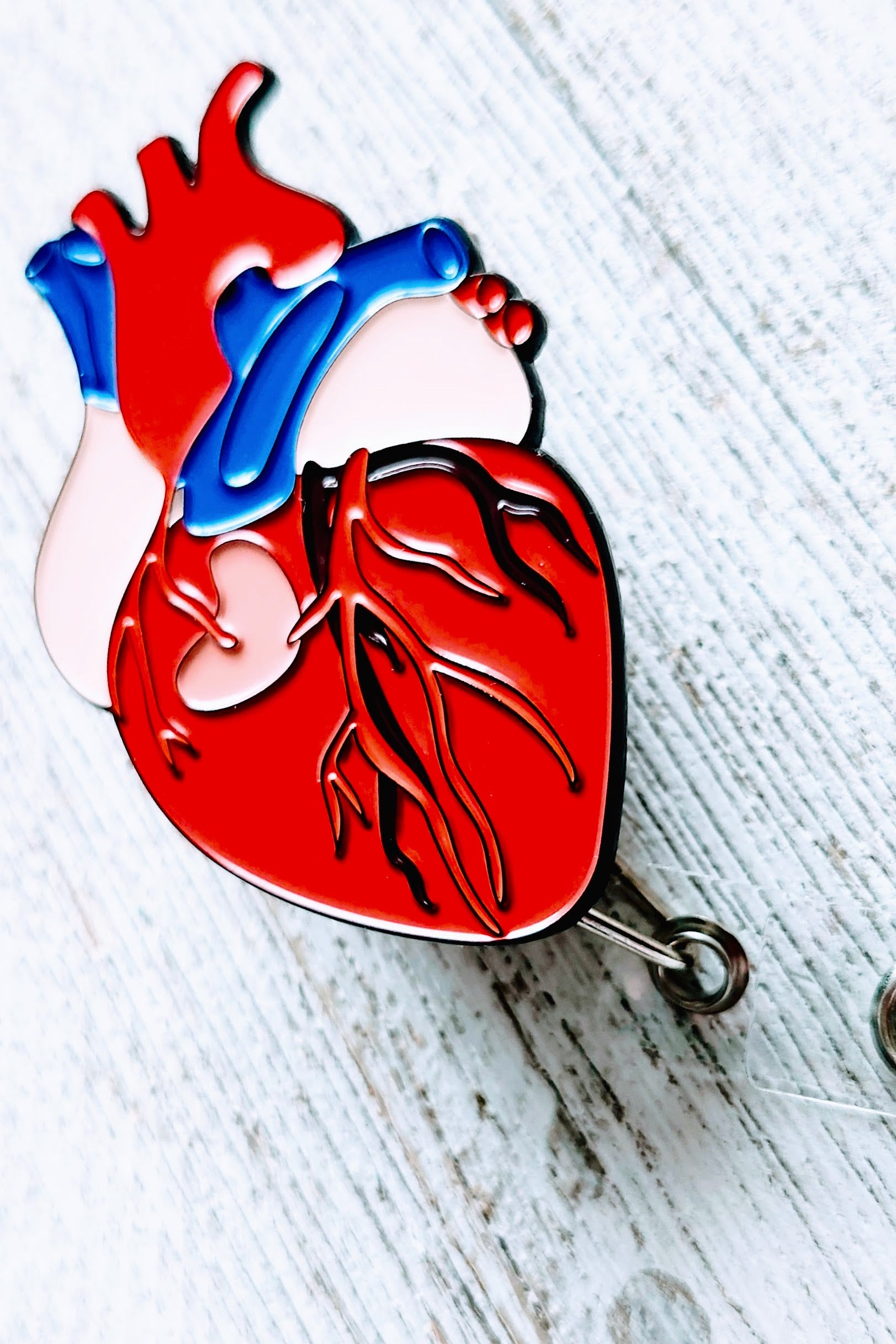 Anatomical Heart Retractable ID Badge Reel