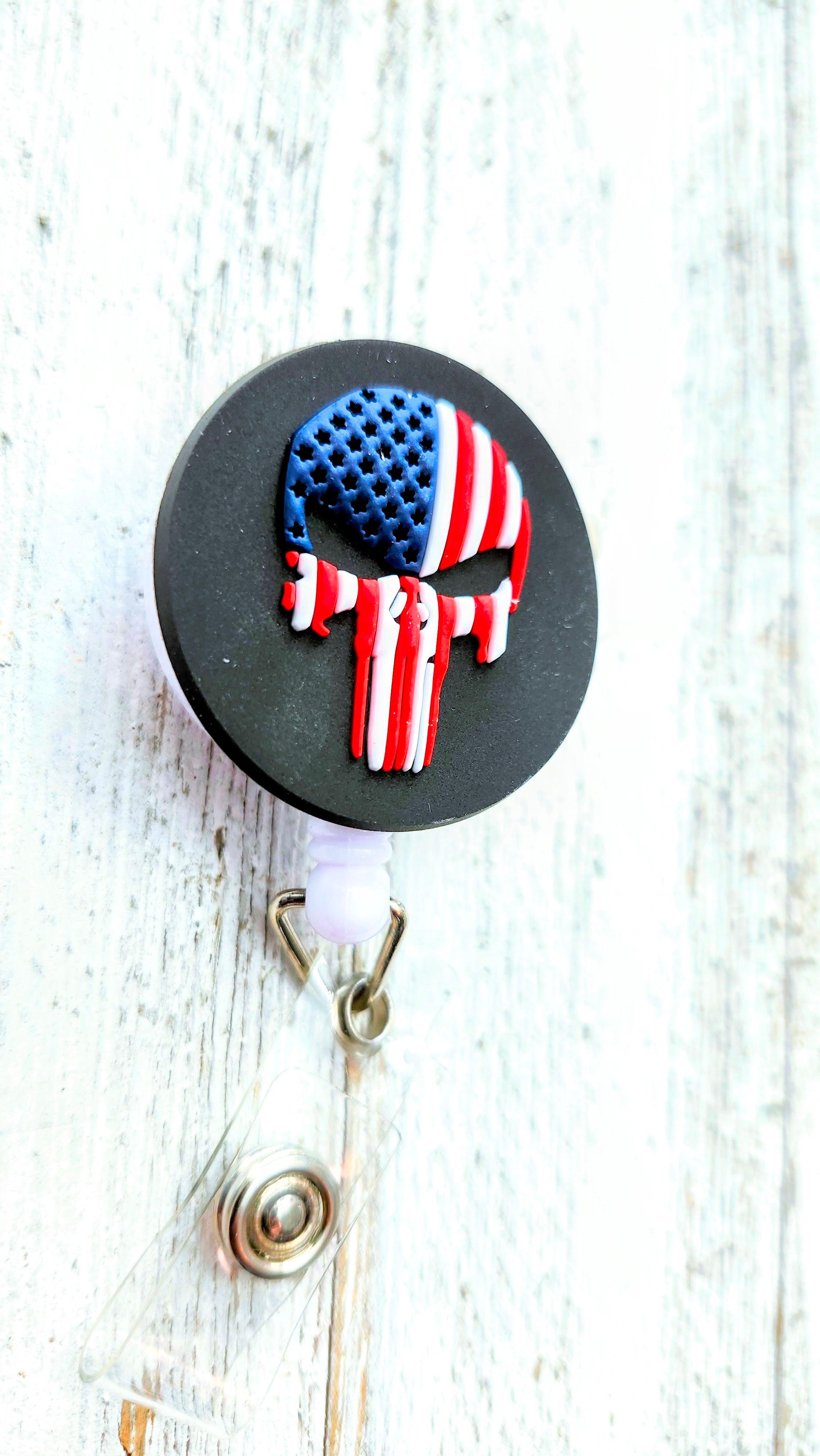 The Punisher Retractable Badge Reel