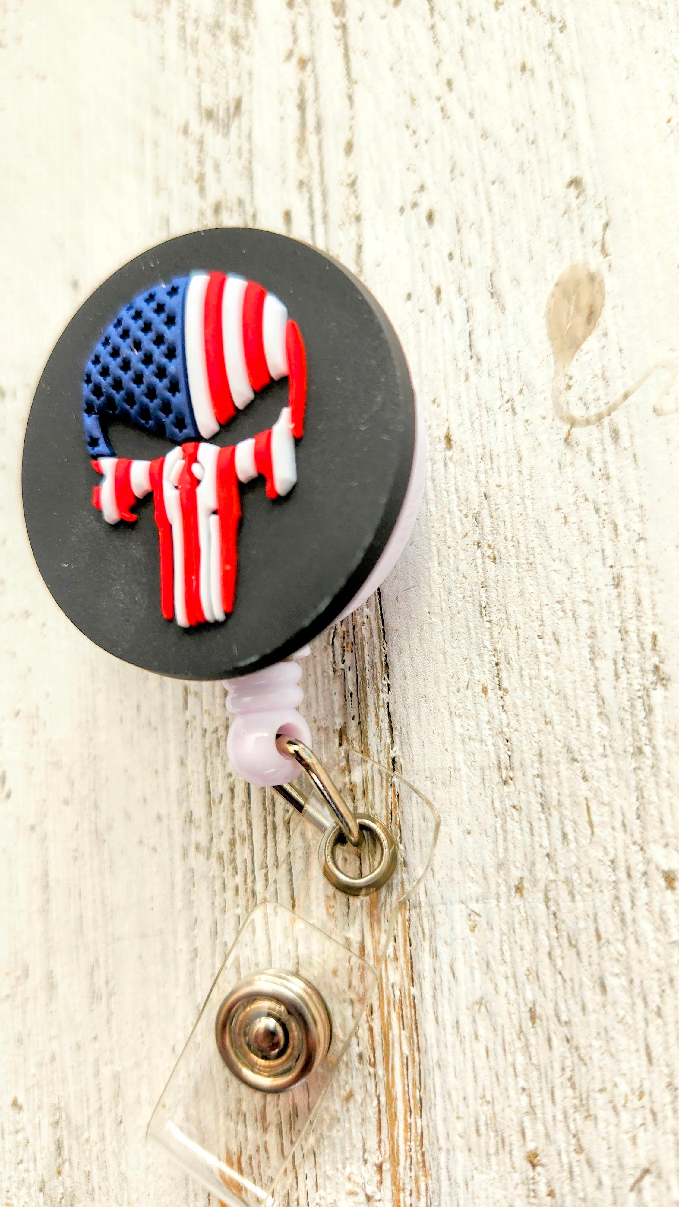 The Punisher Retractable Badge Reel