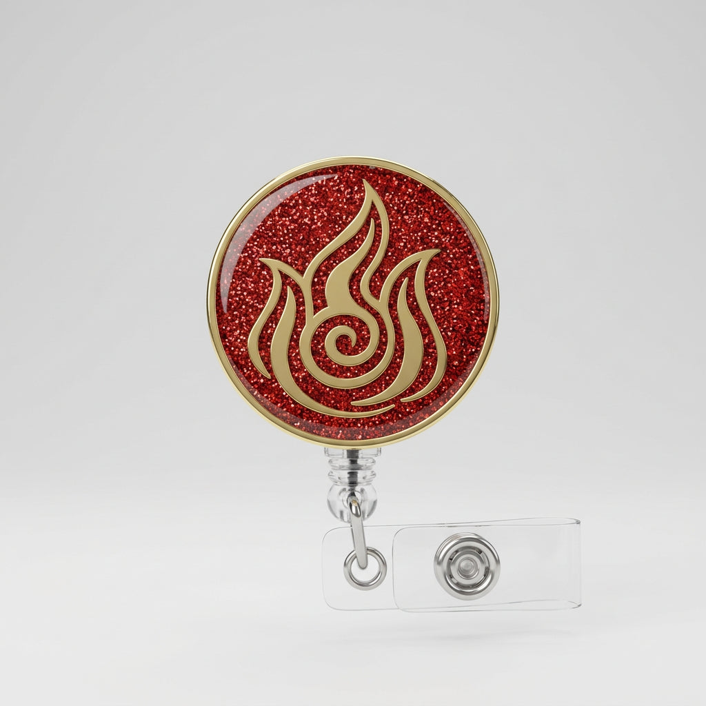Avatar Fire Nation Badge Reel – Retractable Work ID Holder