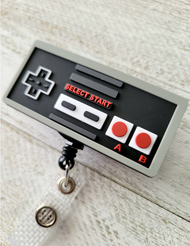 Original Nintendo Controller Retractable Badge Reel
