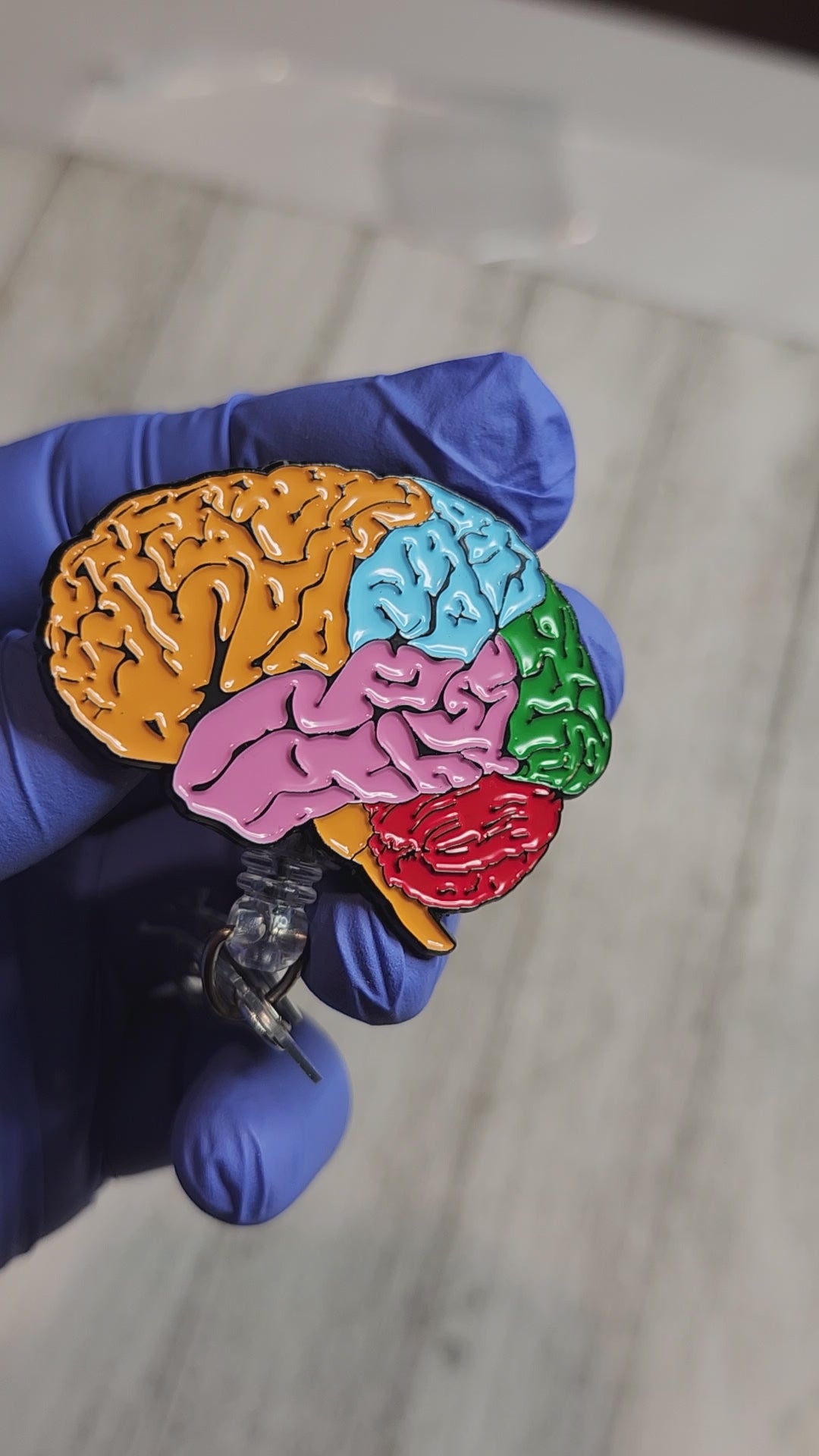 Anatomical Brain Neurology Retractable ID Badge Reel