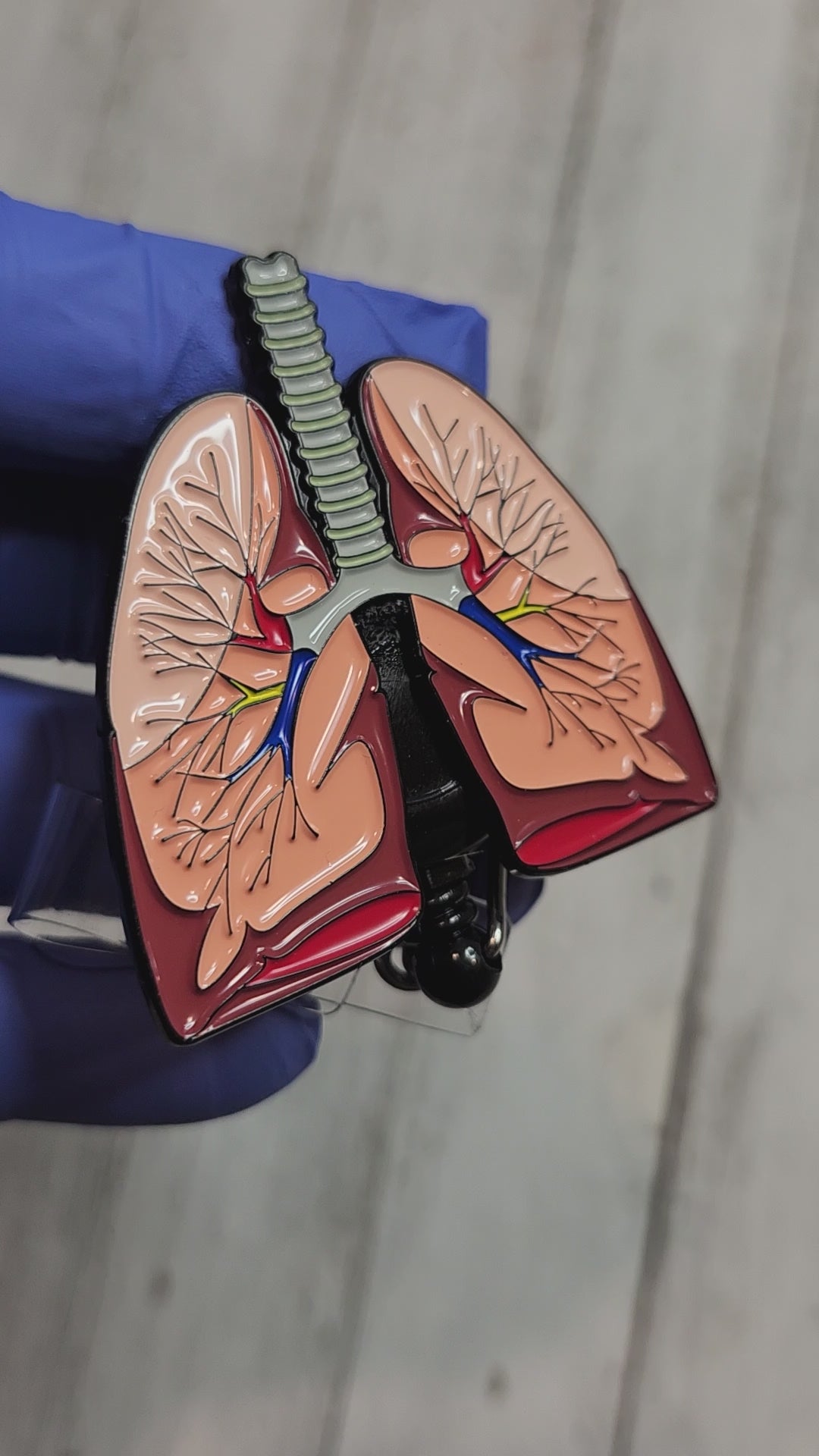 Anatomical Lungs Retractable ID Badge Reel